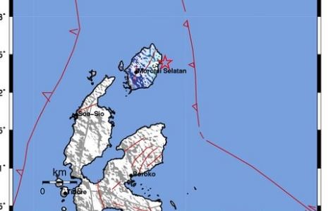 Gempa Terkini M 4,4 Guncang Daruba Malut, Titik Pusat di Laut
