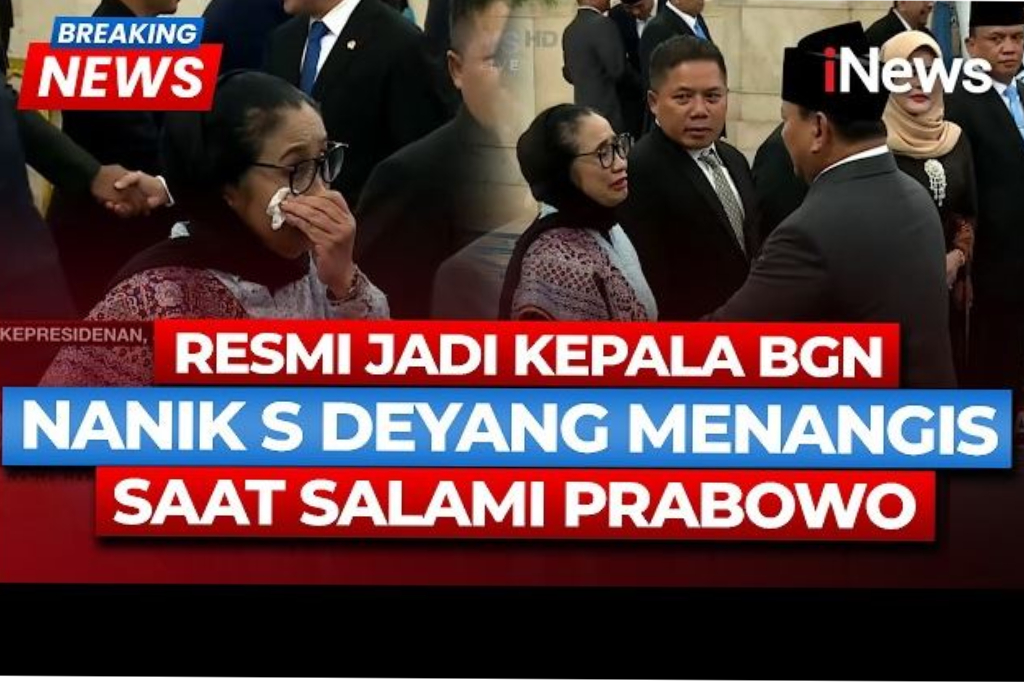 Dilantik Jadi Kepala BGN, Nanik S Deyang Menangis saat Disalami Prabowo