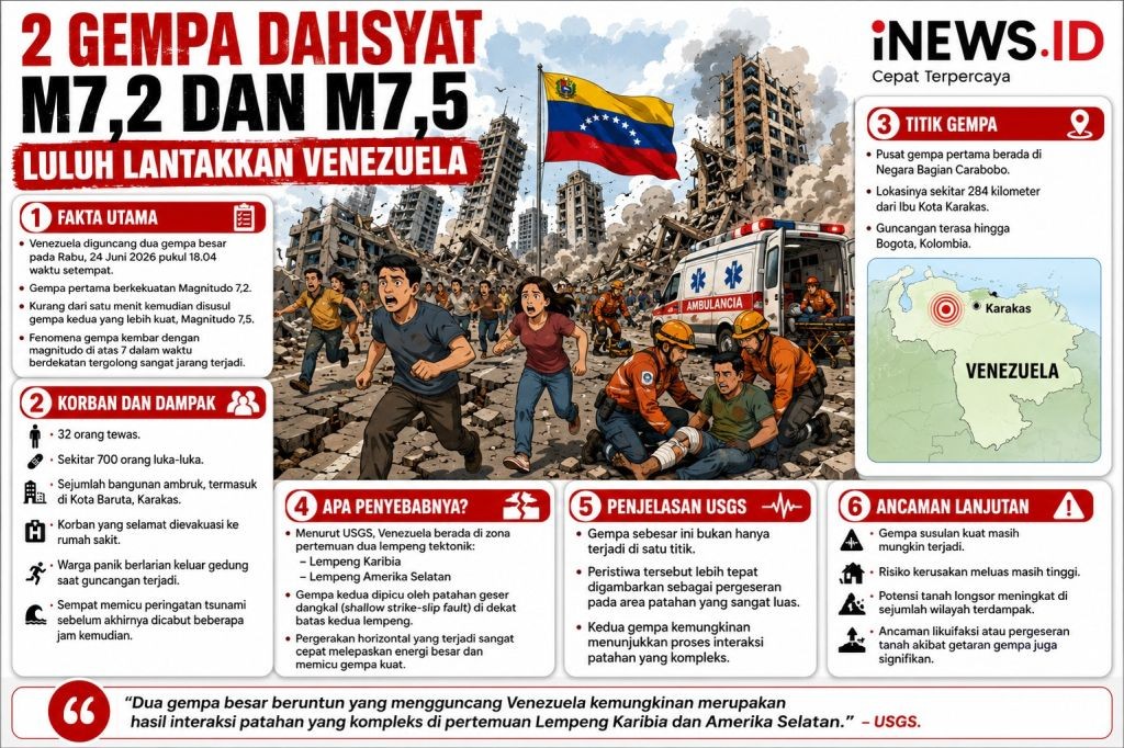 Gempa Venezuela, Badan Geologi AS Bikin Pemodelan Korban Tewas 10.000 hingga 100.000 Orang