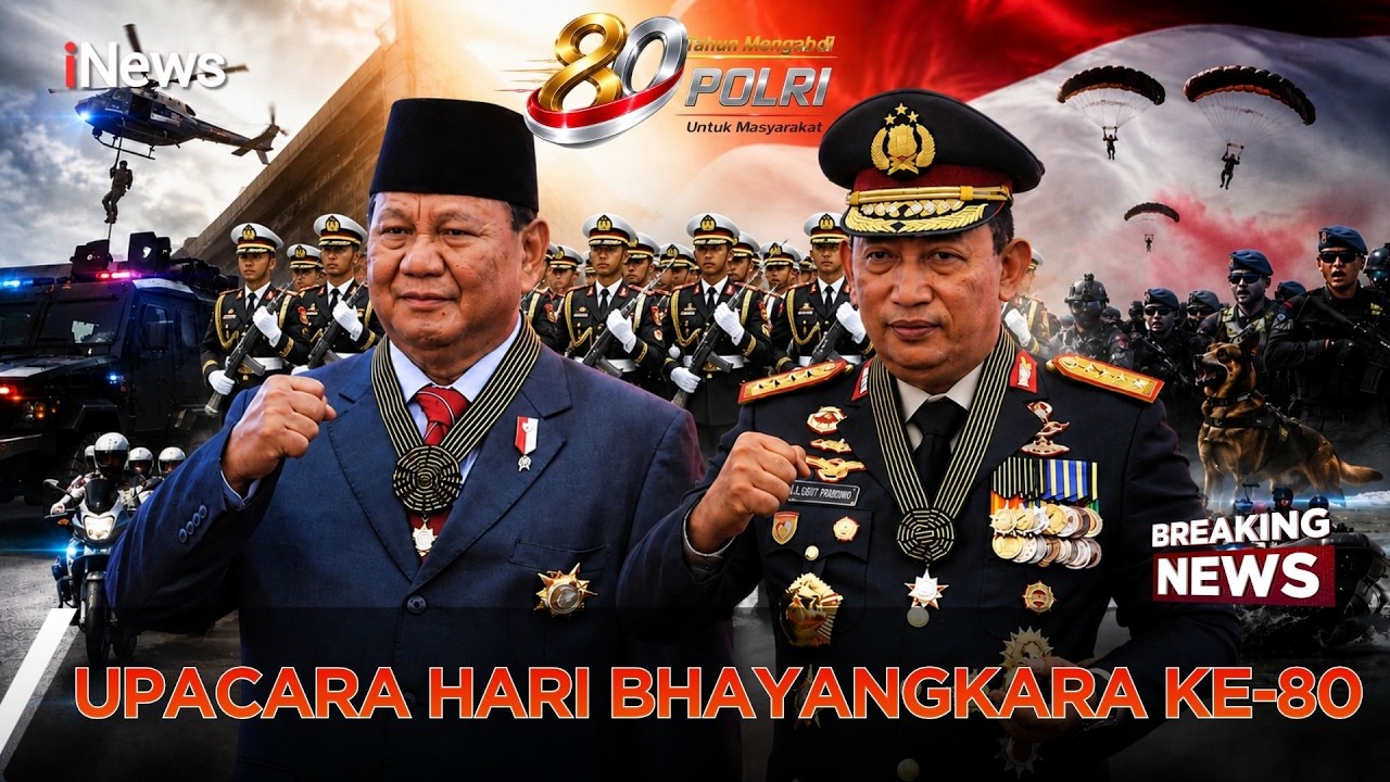Prabowo Pimpin Upacara Hari Bhayangkara ke-80, Anugerahkan Tanda Kehormatan kepada 2 Satker dan 10 Polda