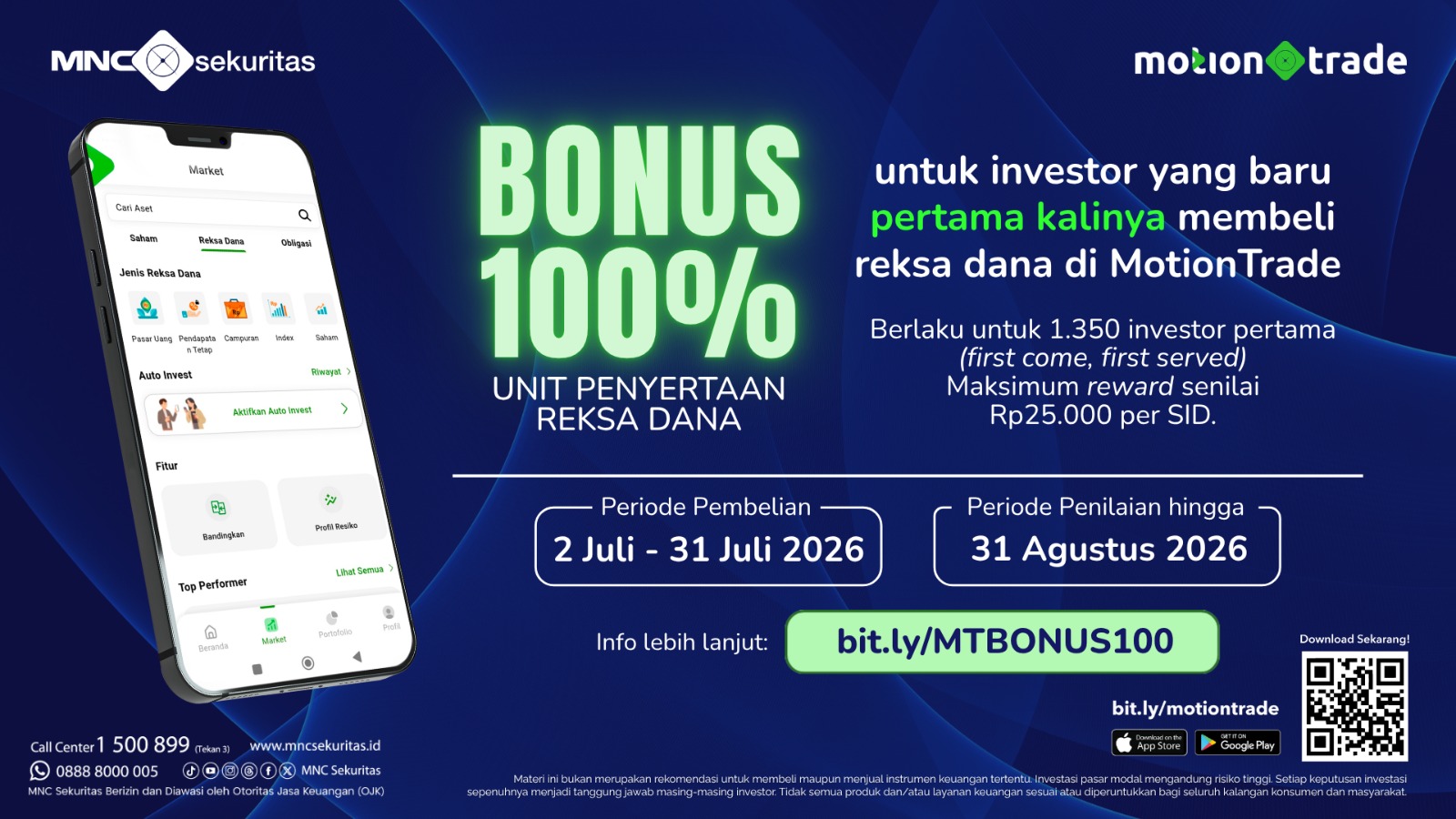 MNC Sekuritas Dorong Investor Mulai Investasi Reksa Dana lewat Promo Bonus Unit Penyertaan 100%