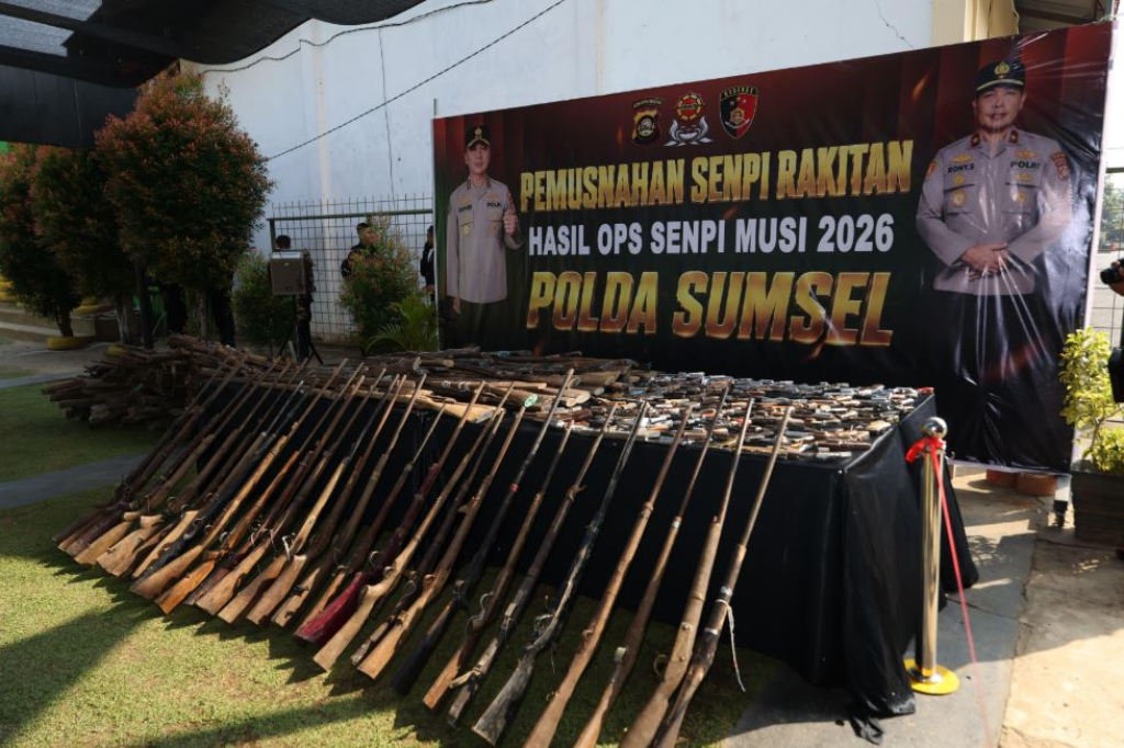 Polda Sumsel Musnahkan 397 Senpi Rakitan Ilegal, Hasil Operasi selama 16 Hari