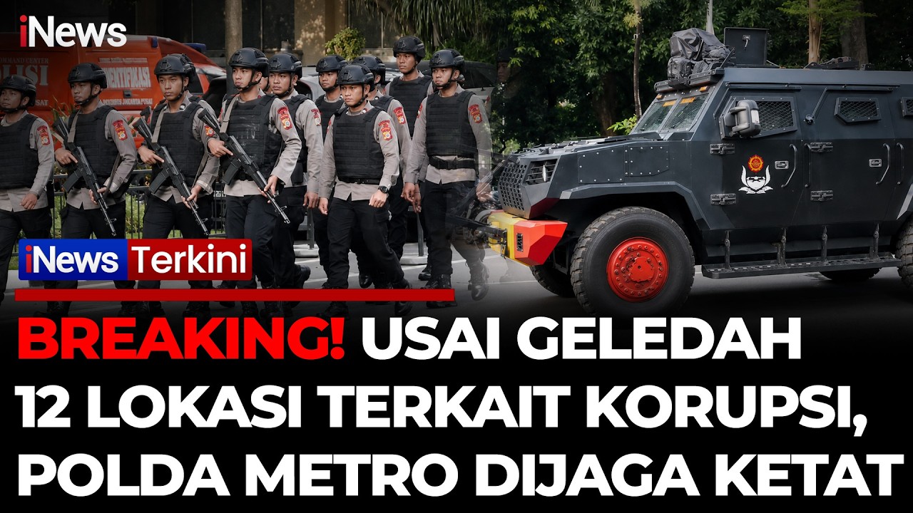 Usai Penggeledahan 12 Lokasi, Area Polda Metro Jaya Dijaga Ketat Anggota Bersenjata