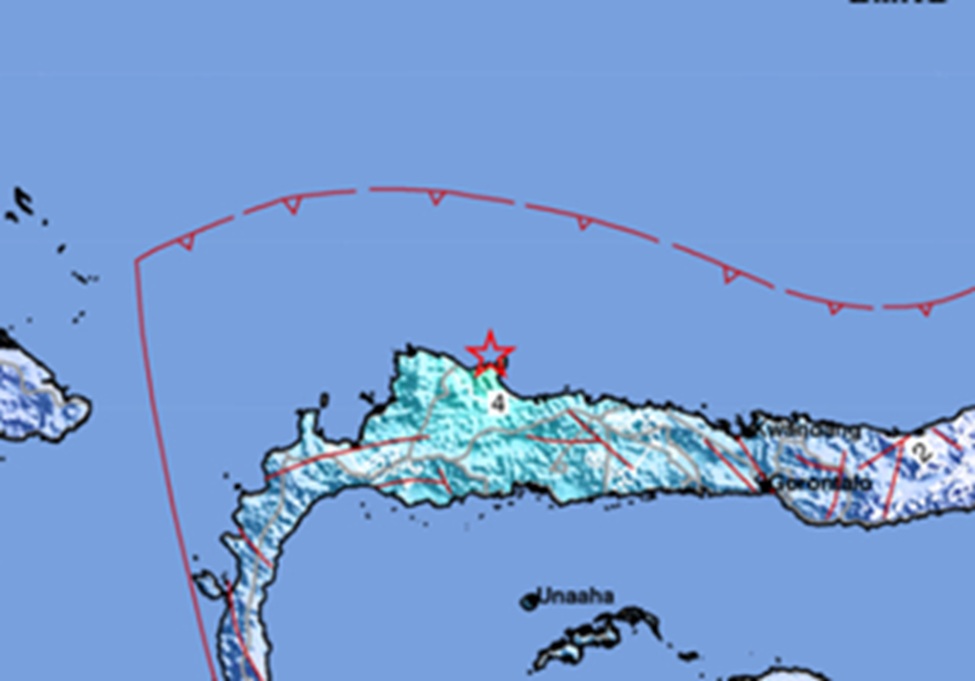 Gempa Terkini M5,4 Guncang Buol Sulteng Malam Ini