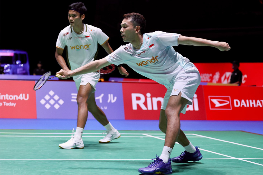 Sempat Tertinggal, Fajar/Fikri Bangkit dan Singkirkan Popov Bersaudara di Japan Open 2026