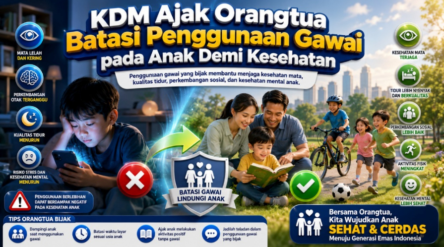 KDM Ajak Orang Tua Batasi Penggunaan Gawai pada Anak Demi Kesehatan