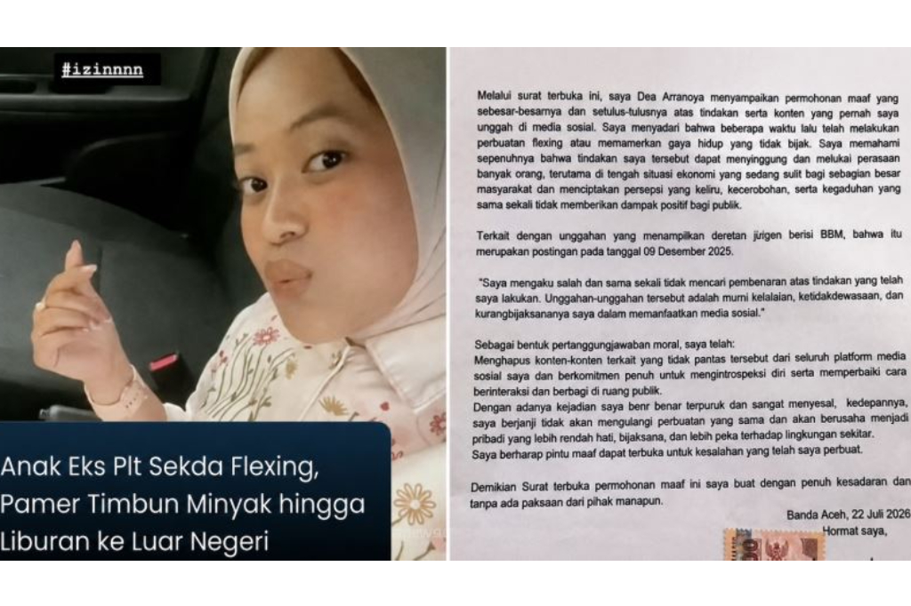 Dea Anak Pejabat Gayo Lues yang Viral Flexing Minta Maaf, Akui Salah dan Hapus Unggahan