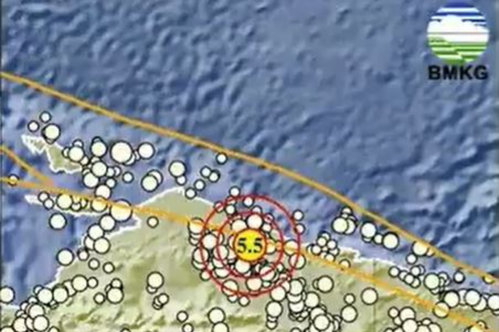 Gempa Hari Ini Magnitudo 5,5 Guncang Sarmi Papua