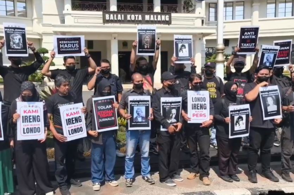 Dicap Londo Ireng, Wartawan Malang Raya Demo Protes Pernyataan Presiden 