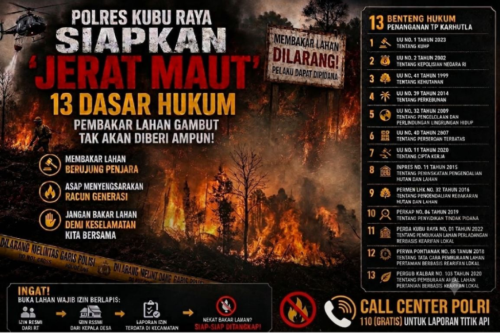 Awas! Pembakar Lahan di Kubu Raya Kalbar Terancam Pidana, Bakal Ditindak Tegas