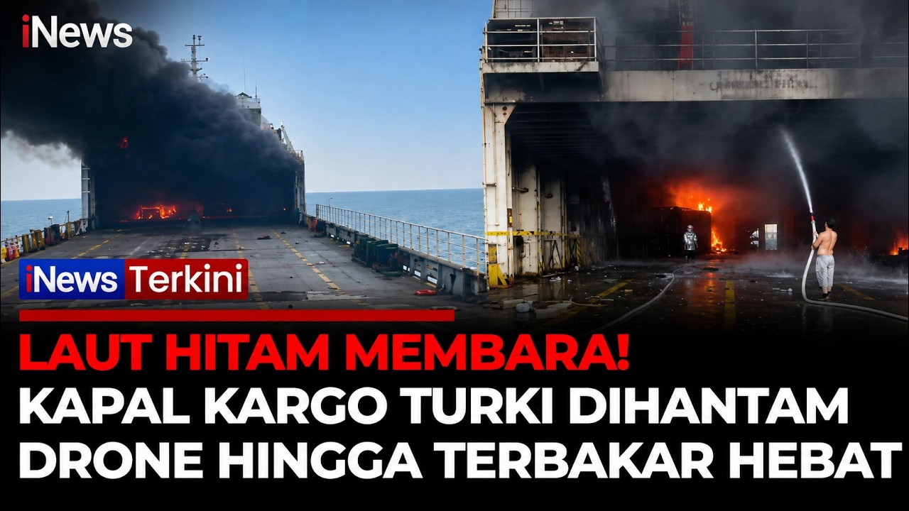 Detik-Detik Kapal Kargo Turki Terbakar usai Diserang Drone di Laut Hitam