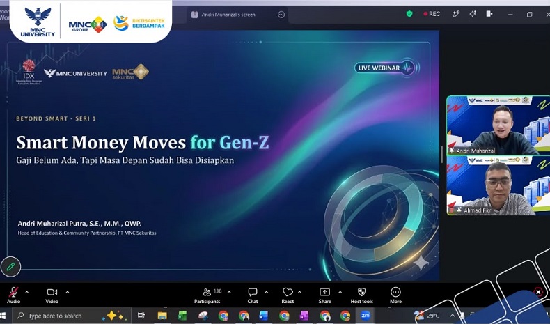 MNC University-MNC Sekuritas Edukasi Gen Z Kelola Keuangan lewat Webinar Beyond Smart