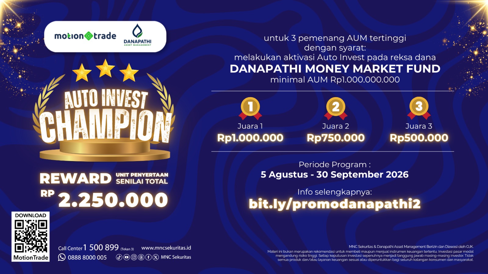 Jadilah Auto Invest Champion di MotionTrade untuk Menangkan Reward Reksa Dana dari Danapathi AM!