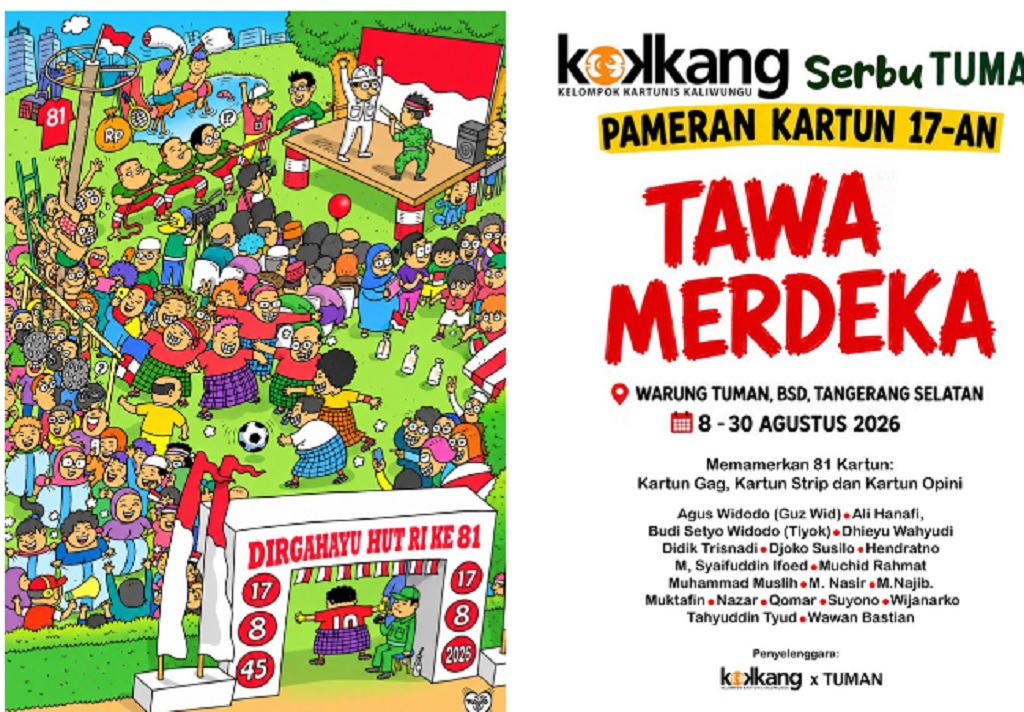 Rayakan HUT ke-81 RI, Kokkang Gelar Pameran Kartun Tawa Merdeka