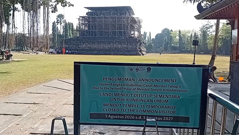 Pengumuman! Candi Mendut Ditutup 1 Tahun, Ada Pemugaran akibat Rembesan Air
