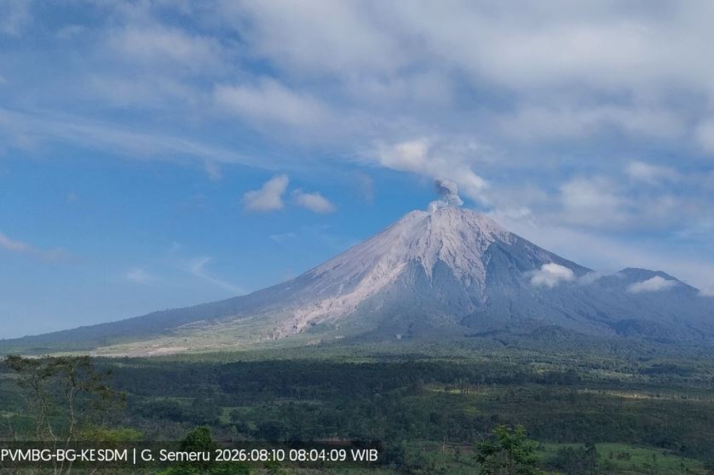 Gunung Semeru Meletus Pagi Ini, Kolom Abu Tebal Membubung Setinggi 700 Meter