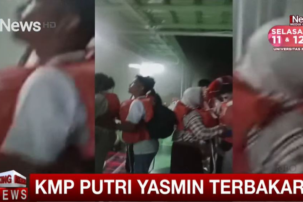 Mencekam! KMP Putri Yasmin Terbakar di Perairan Lombok, Penumpang Berteriak Minta Tolong