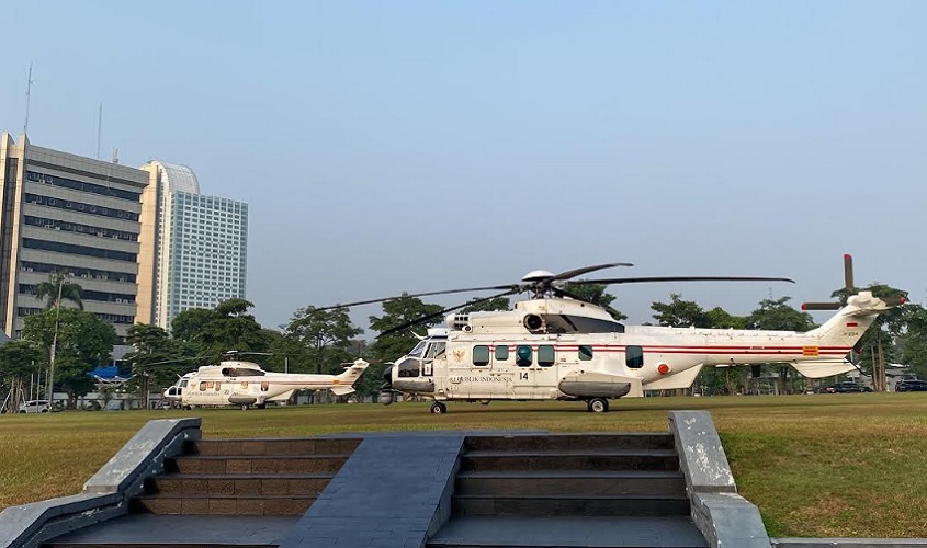 Jelang Sidang Tahunan MPR dan Pidato Kenegaraan Prabowo, 2 Helikopter Bersiaga di Kompleks Parlemen