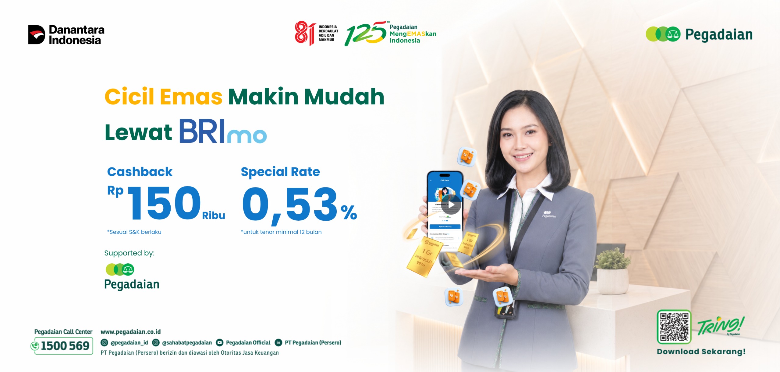Makin Praktis! Cicil Emas Kini Bisa lewat Aplikasi BRImo