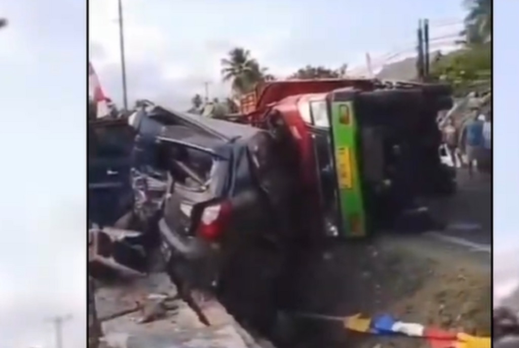 Truk Elpiji Oleng Tabrak Ayla dan Pikap di Pangandaran, 1 Tewas 2 Luka-Luka