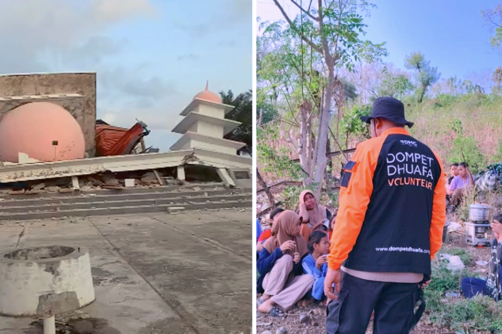 Gempa M7,7 Robohkan Masjid Kubah Merah Putih di Manggarai Timur, Relawan Dompet Dhuafa Terjun Bantu Warga
