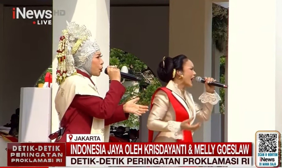 Duet Kris Dayanti dan Melly Goeslaw di Istana Semarakkan Perayaan HUT Ke-81 RI