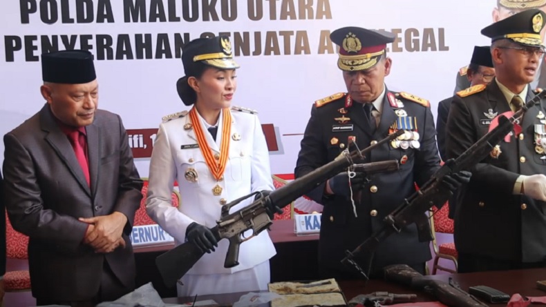 Polda Malut Ungkap Berbagai Senpi Ilegal, Ada dari Filipina untuk Dijual ke KKB di Papua
