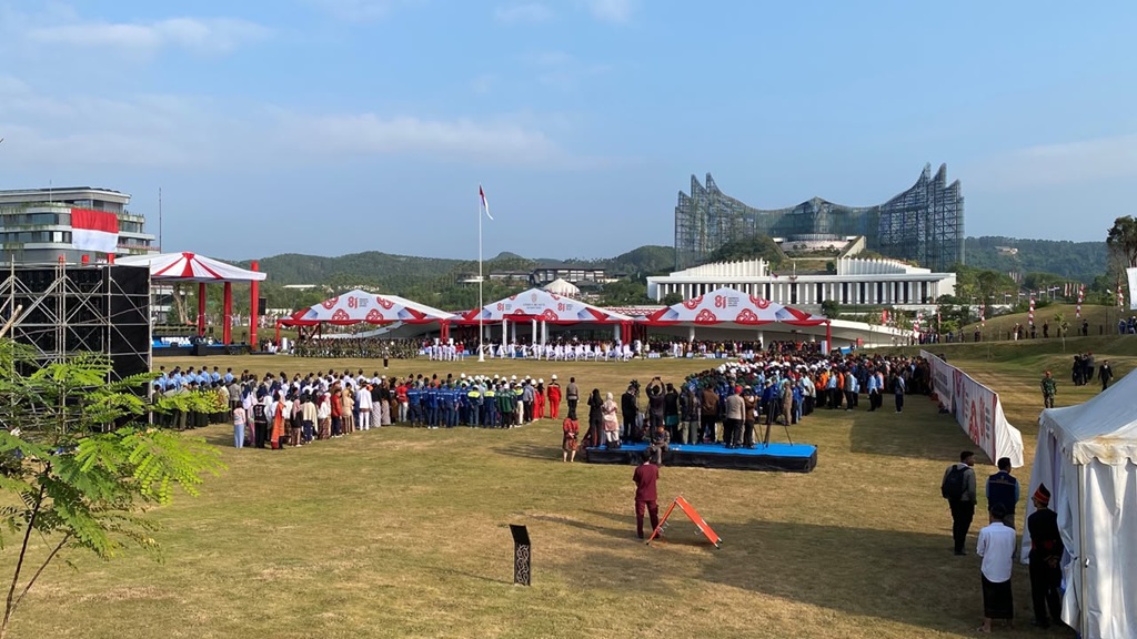 Upacara HUT ke-81 RI Digelar di IKN, Peserta Disuguhkan Pemandangan Istana Garuda