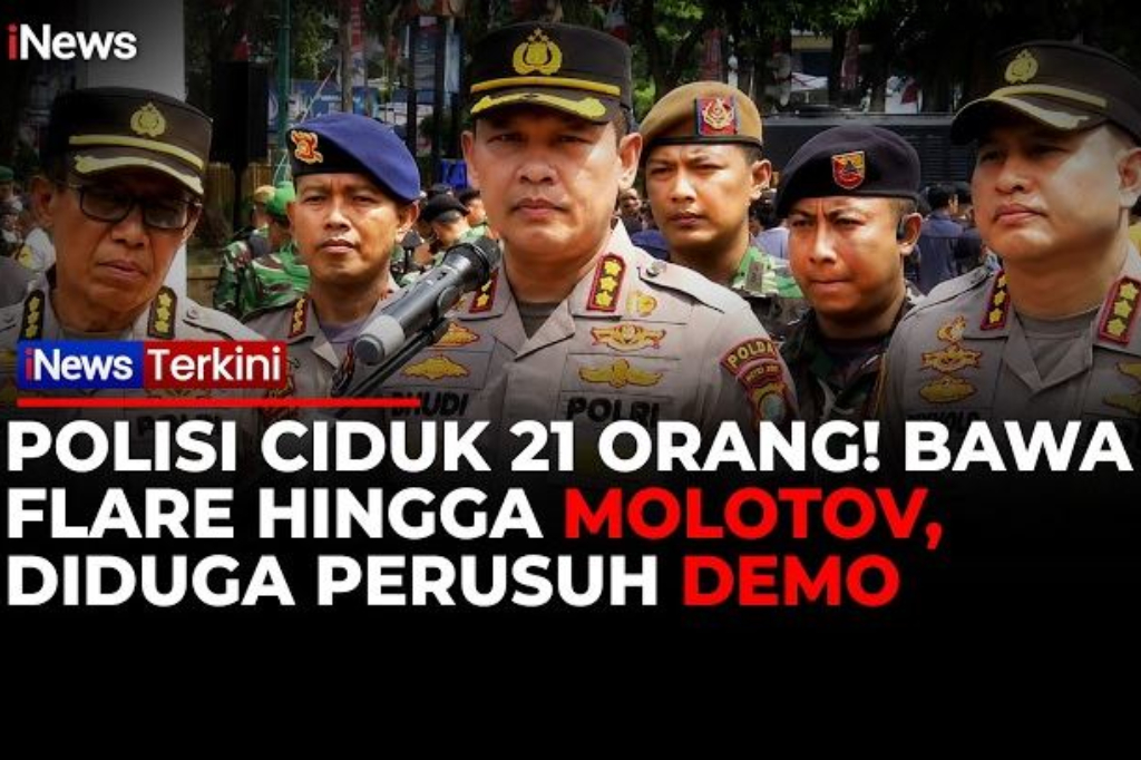 Polisi Tangkap 21 Orang Diduga Perusuh Demo Mahasiswa, Bawa Flare hingga Molotov