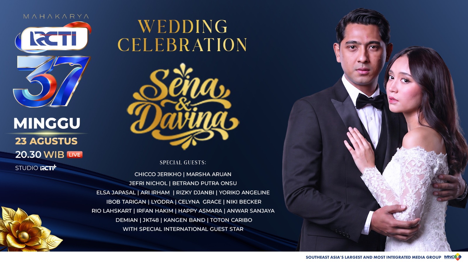 HUT RCTI ke-37 Hadirkan Wedding Celebration Sena & Davina, Pernikahan Paling Dinanti Keluarga Indonesia!