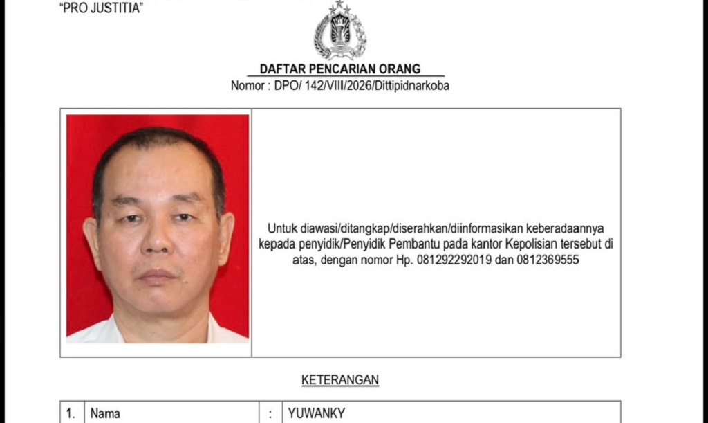 Jadi Buronan, Yuwanky Bos Narkoba di Kelab Malam Planet Batam Diduga Kabur ke Singapura