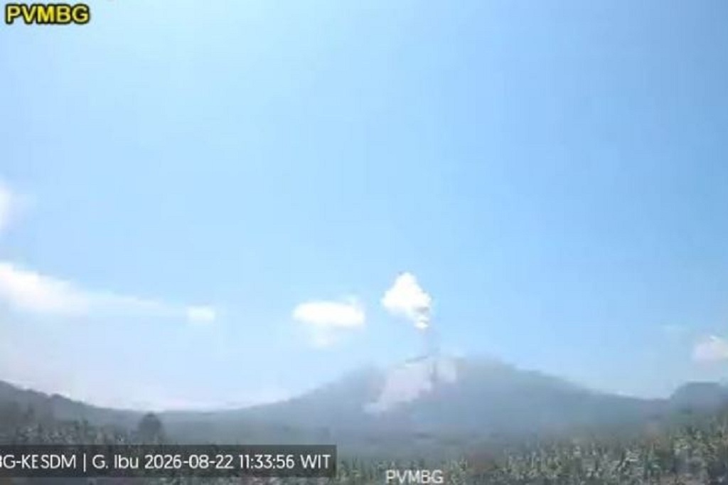 Gunung Ibu Erupsi, Muntahkan Kolom Abu Setinggi 800 Meter ke Langit Halmahera Barat