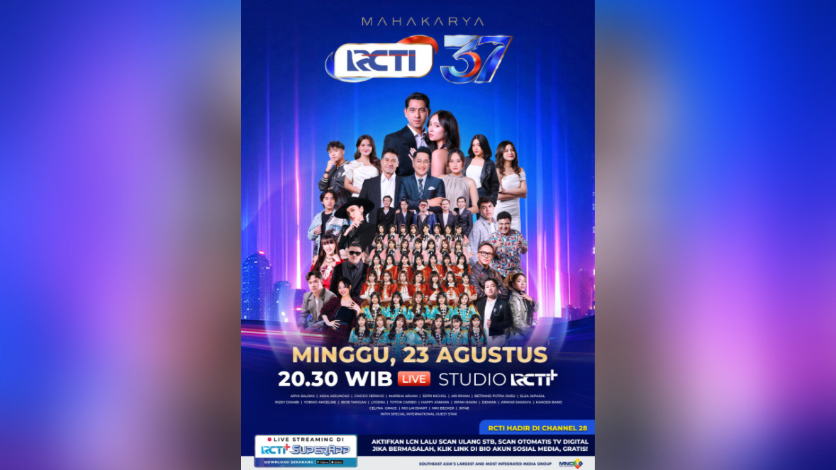 Malam Ini Pukul 20.30 WIB, Panggung Spektakuler Mahakarya RCTI 37 dan Wedding Celebration Sena dan Davina di RCTI