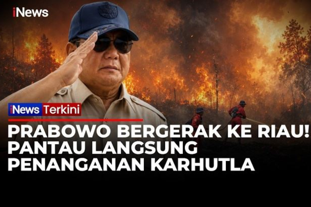 Prabowo Terbang ke Riau, Tinjau Langsung Penanganan Karhutla Sumatera
