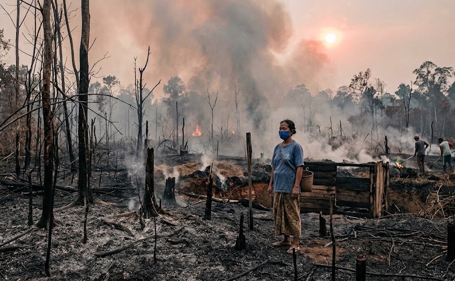 Kemenkes Siapkan Masker Antisipasi ISPA akibat Kebakaran Hutan di Kalimantan