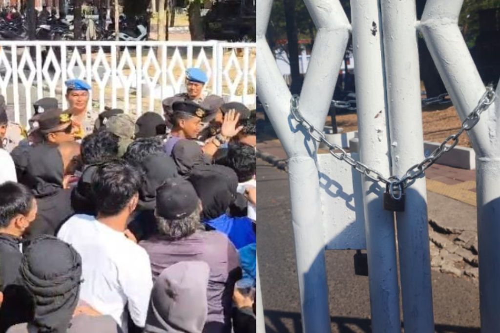 Desak Bupati Gowa Sitti Husniah Talenrang Mundur, Massa Gembok Gerbang Kantor