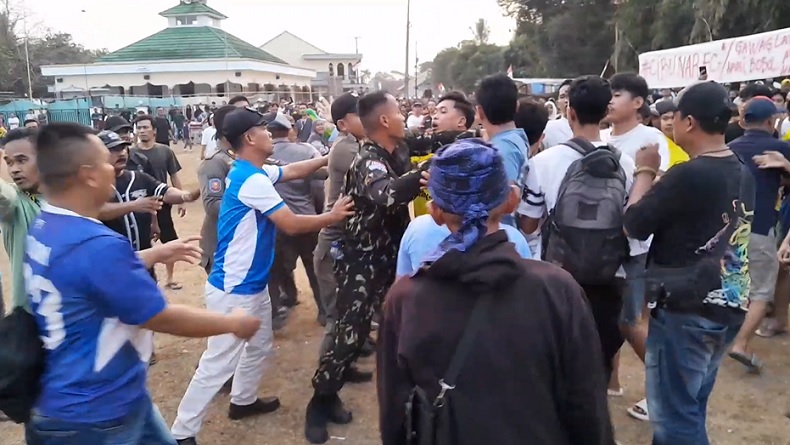 Laga Sepak Bola Antarkampung di Tenjo Bogor Ricuh, Petugas Sempat Kewalahan Melerai