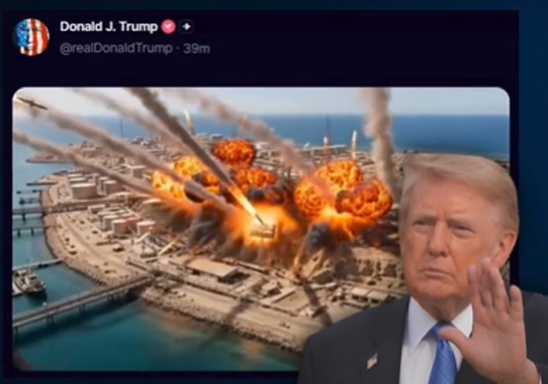 Trump Posting Video AI AS Ngebom Pulau Kharg Iran: Hancur Berkeping-keping!