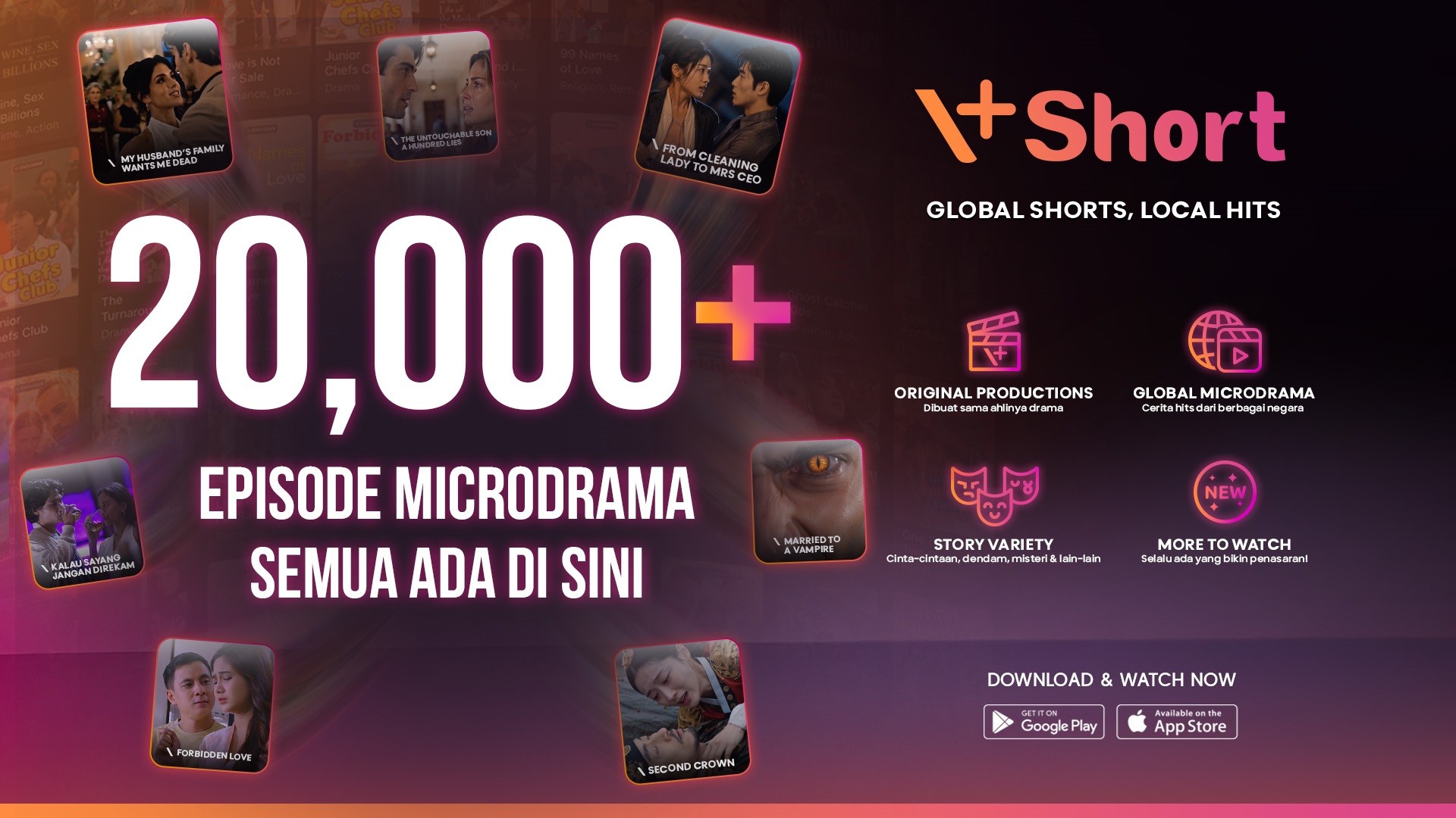 Dari Romansa hingga Thriller, Ada 20.000+ Episode Microdrama Seru di V+Short