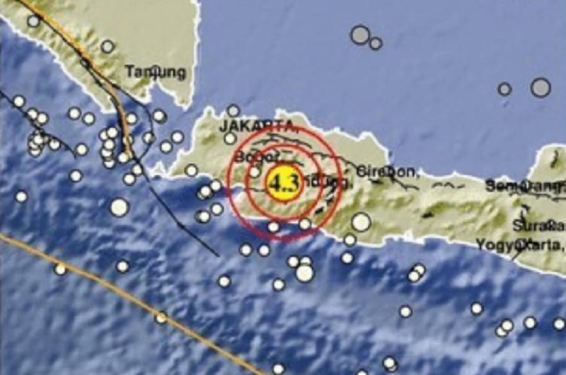 Gempa Terkini M4,3 Guncang Cianjur Jabar, Kedalaman 5 Km
