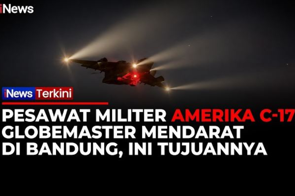 Pesawat Militer Raksasa AS C-17 Globemaster Mendarat di Bandung, Ada Apa?
