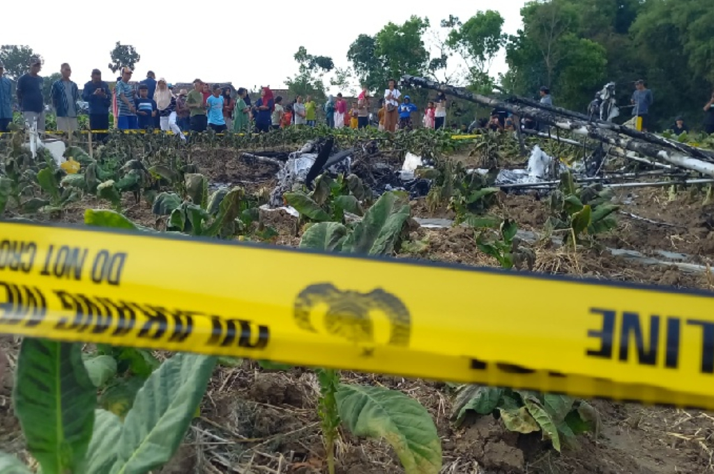 Pesawat Sky Ranger Jatuh dan Terbakar di Blora, 2 Kru Selamat sebelum Api Membesar