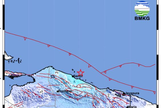 Gempa Terkini M 4,9 Guncang Sarmi Papua, Cek Pusat Getarannya