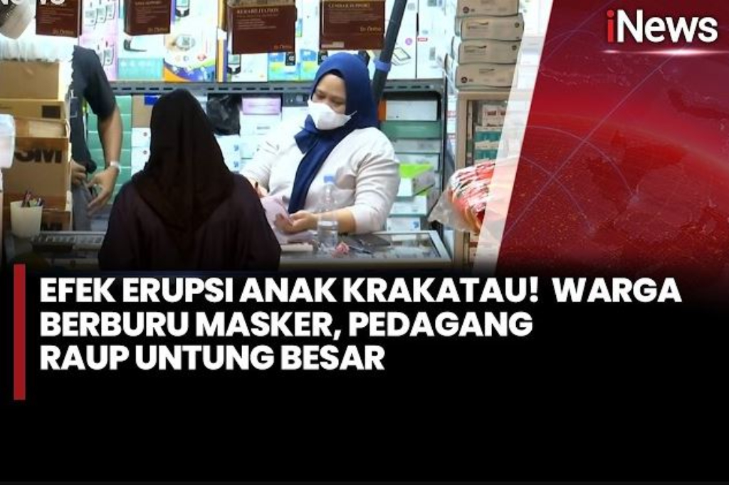 Penjual Masker Panen Cuan, Omzet Naik 4 Kali Lipat Imbas Abu Vulkanik Gunung Anak Krakatau