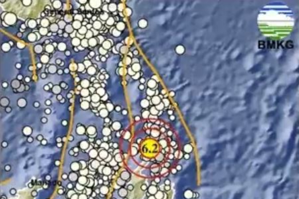 Gempa Besar Magnitudo 6,2 Guncang Pulau Doi Maluku Utara, Tidak Berpotensi Tsunami