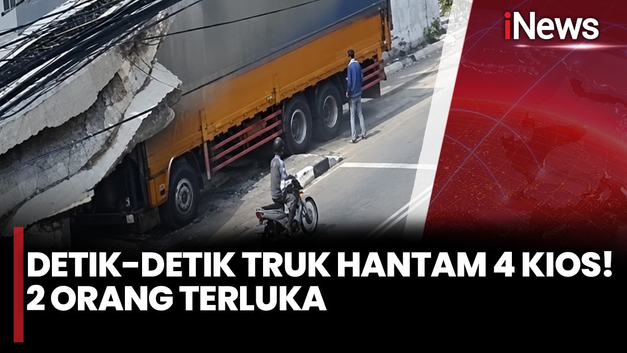 Lupa Tarik Rem Tangan, Truk Nyelonong Hantam Kios di Cipinang Jaya Hingga Dua Orang Terluka