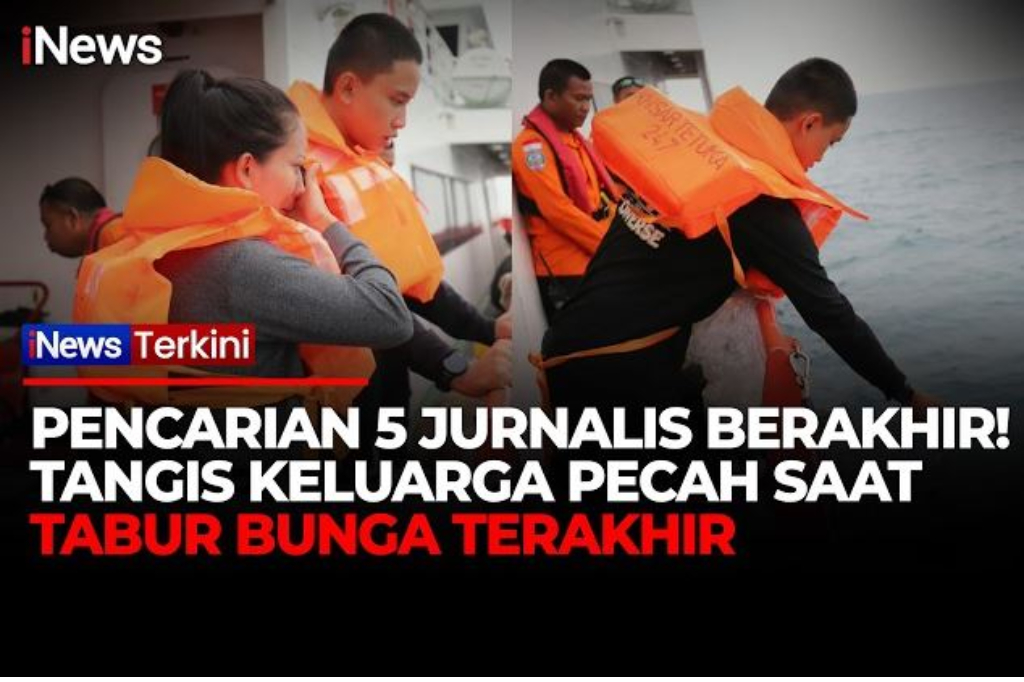 Momen Sedih! Tangis Keluarga Yudistiro Jurnalis iNews yang Hilang saat Tabur Bunga