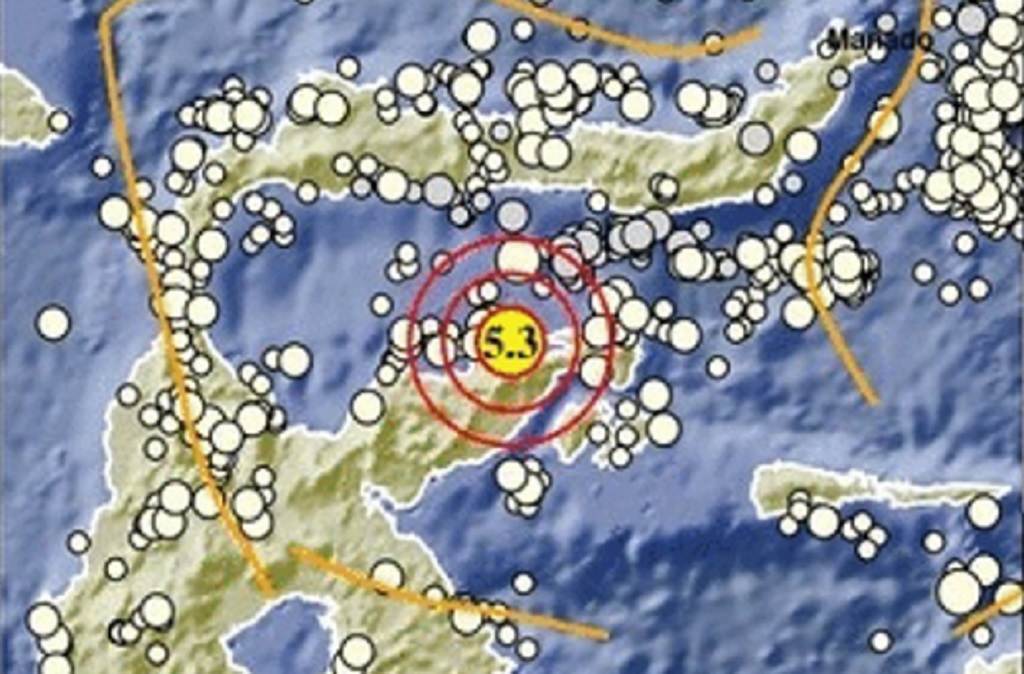 Gempa Terkini M5,3 Guncang Pulau Puah Sulteng, Kedalaman 10 Km