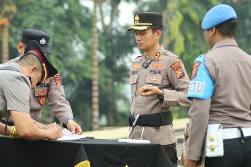 Sertijab 7 Perwira di Polres Kuansing, Ini Nama-Nama Pejabat Baru dan Lama