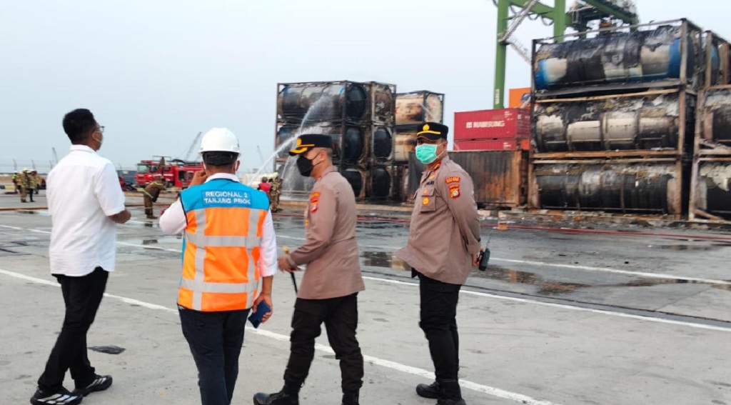 Kontainer di NPCT1 Tanjung Priok Terbakar, Polisi Koordinasi dengan Labfor